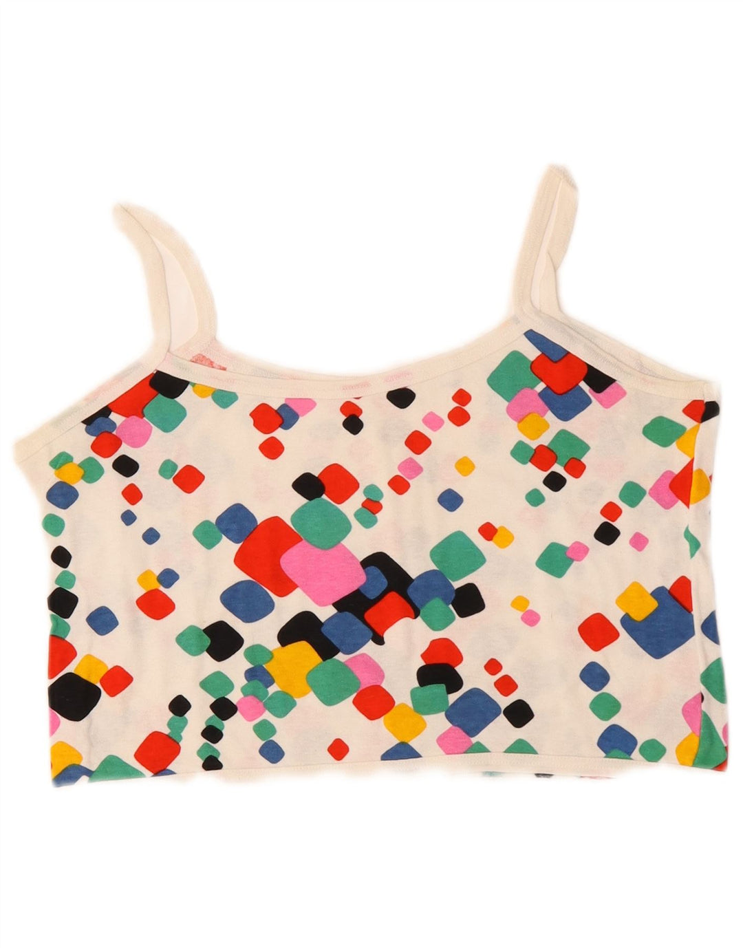 VINTAGE Crop Cami Top pentru femei UK 10 Small Multicolor Geometric
