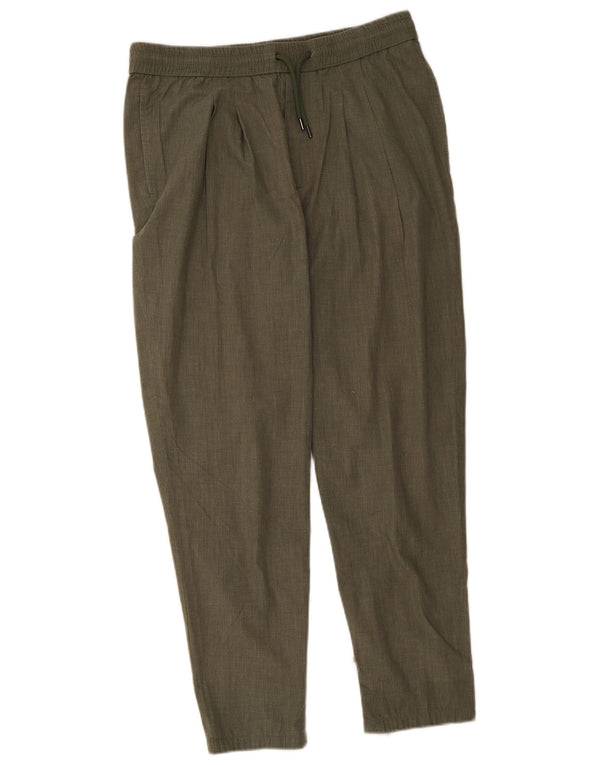 Emporio Armani Mens Tapered Chino Trousers IT 48 Medium W32 L28 Khaki