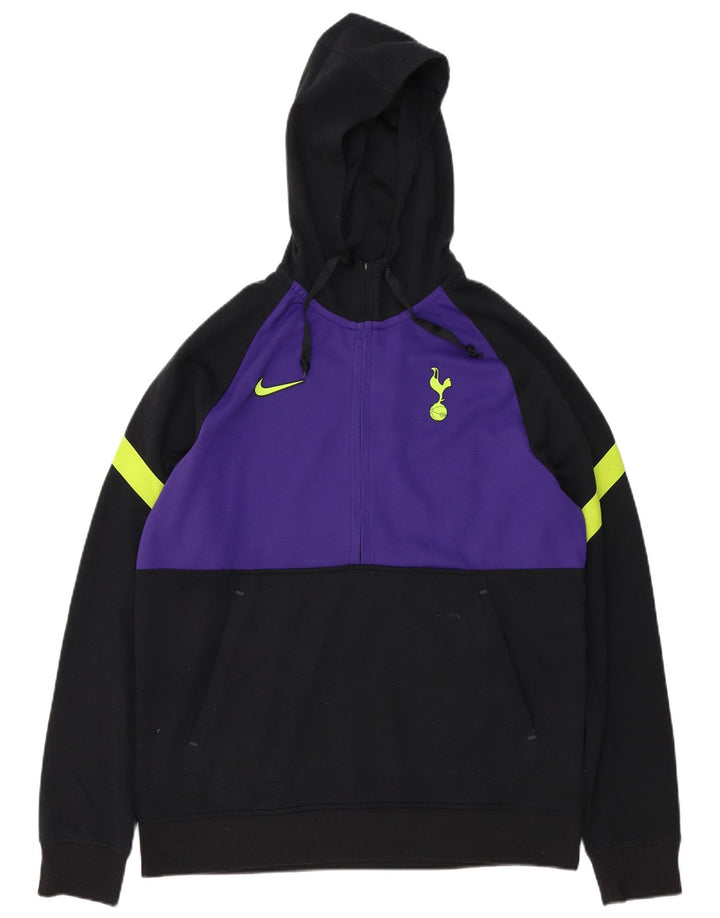 Hanoră Nike pentru bărbați, cu fermoar și gât, din poliester mare, negru