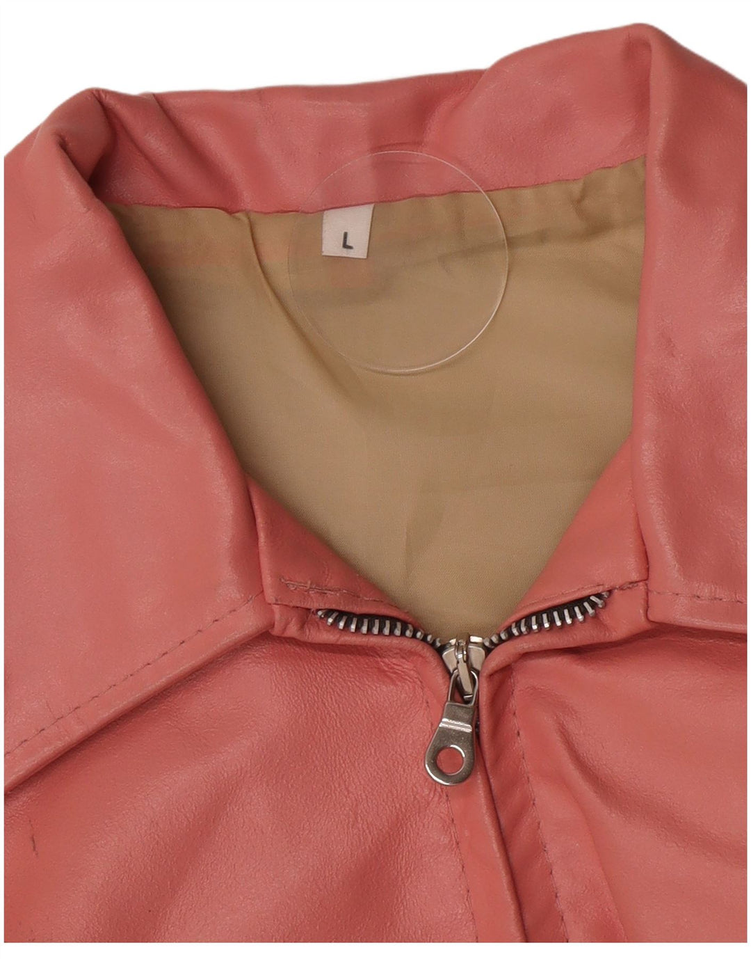 Jachetă de piele vintage pentru femei UK 14 mare roz