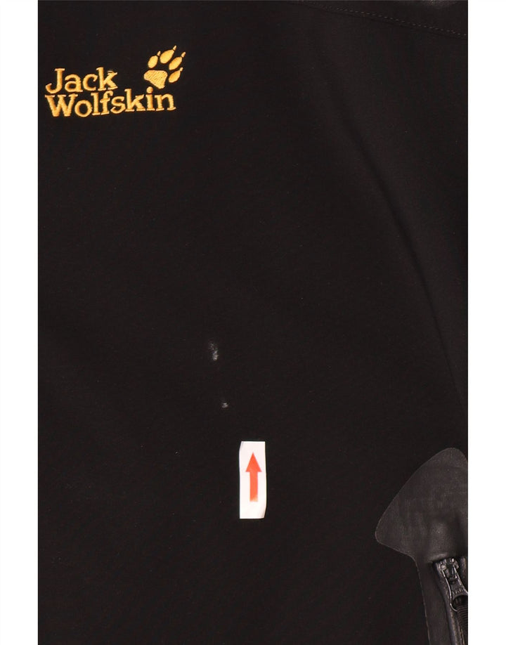 Jack Wolfskin Jachetă de vânt cu glugă pentru bărbați UK 40/42 Poliester negru mare