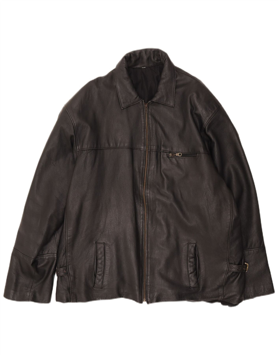 Jachetă de piele vintage pentru bărbați UK 44 2XL Negru