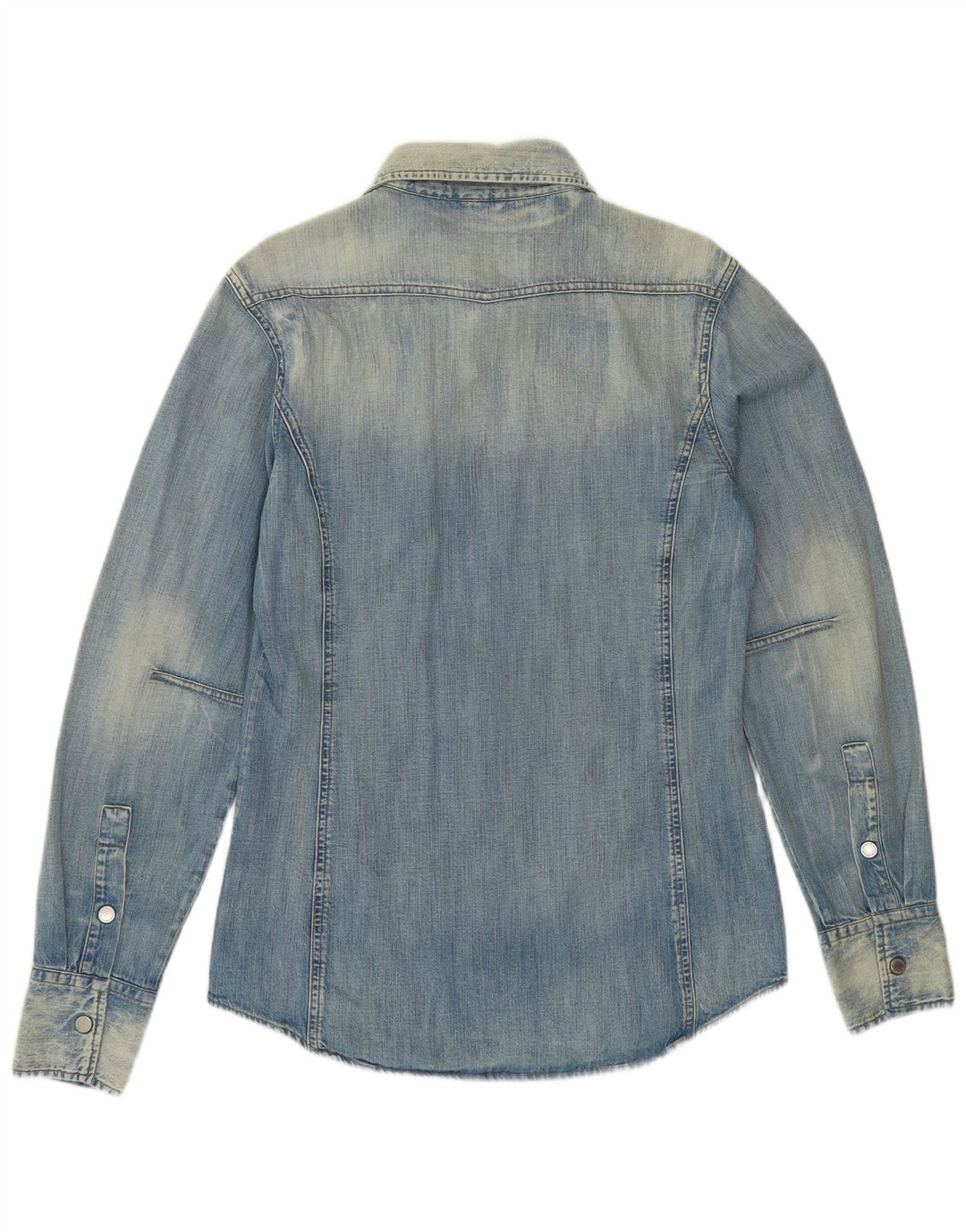 Cămașă din denim pentru bărbați BENETTON, din bumbac albastru mediu