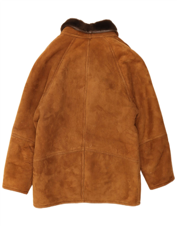 Jachetă vintage pentru bărbați din shearling IT 48 Maro Mediu