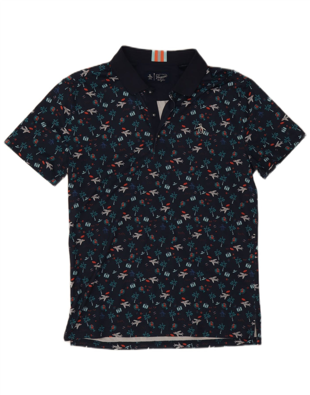 Tricou polo cu grafică pentru bărbați Penguin, poliester bleumarin mic