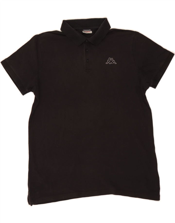 KAPPA Mens Polo Shirt XL Black Cotton Vintage Kappa and Second-Hand Kappa from Messina Hembry 
