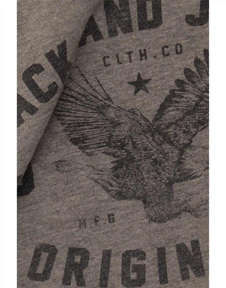 Jack & Jones Pulover grafic pentru bărbați, bumbac mic, gri