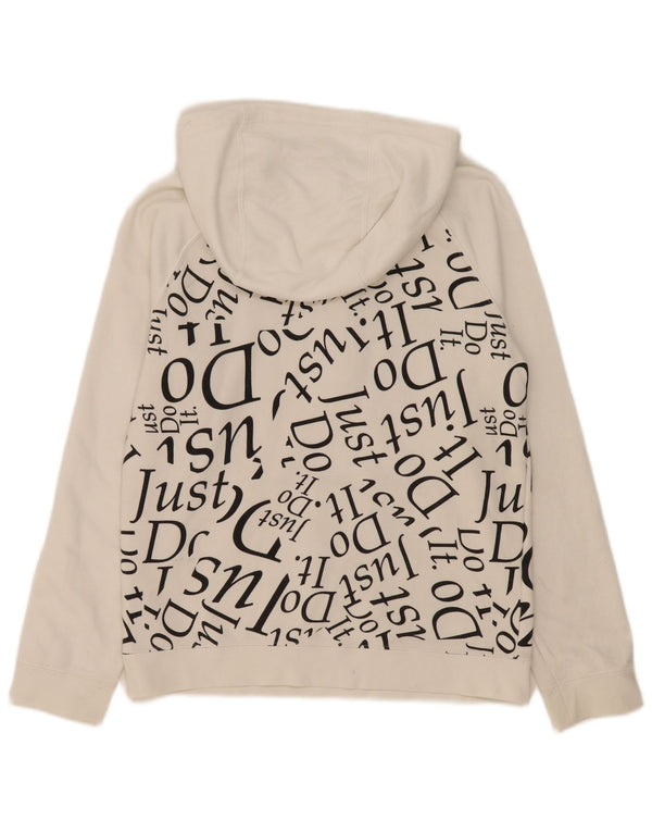 Pulover Nike pentru băieți, cu grafic, cu fermoar și gât, 13-14 ani, XL, bumbac, alb