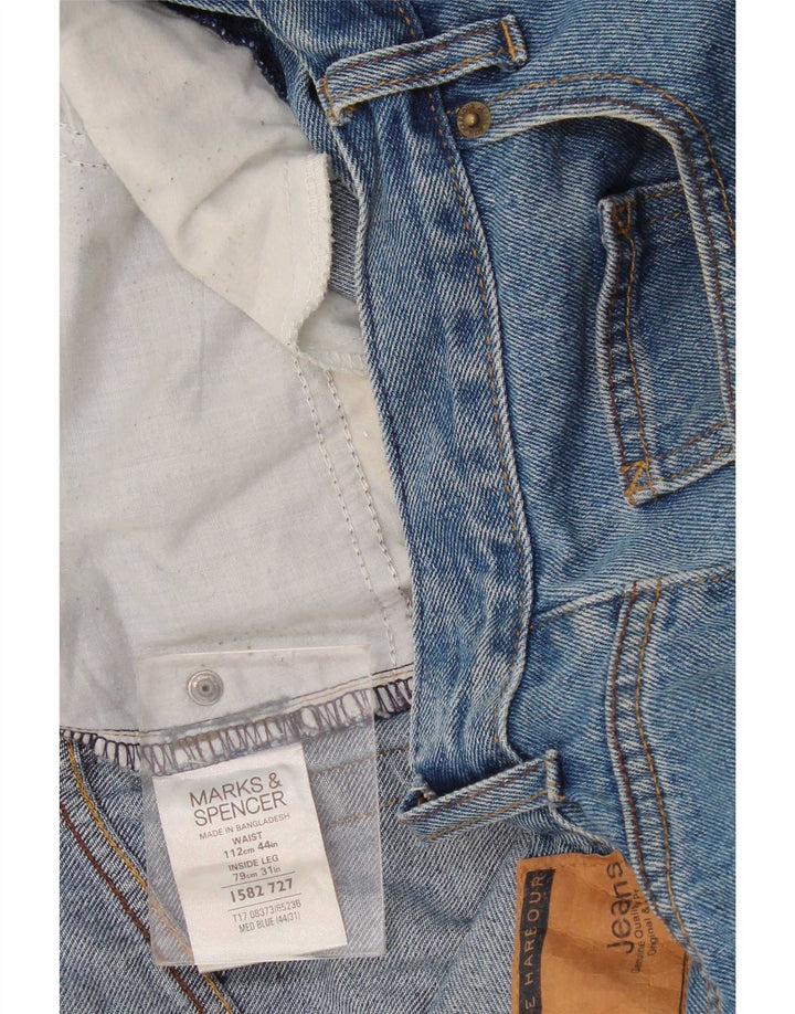 Blugi drepti pentru bărbați Marks & Spencer W44 L31 Bumbac albastru