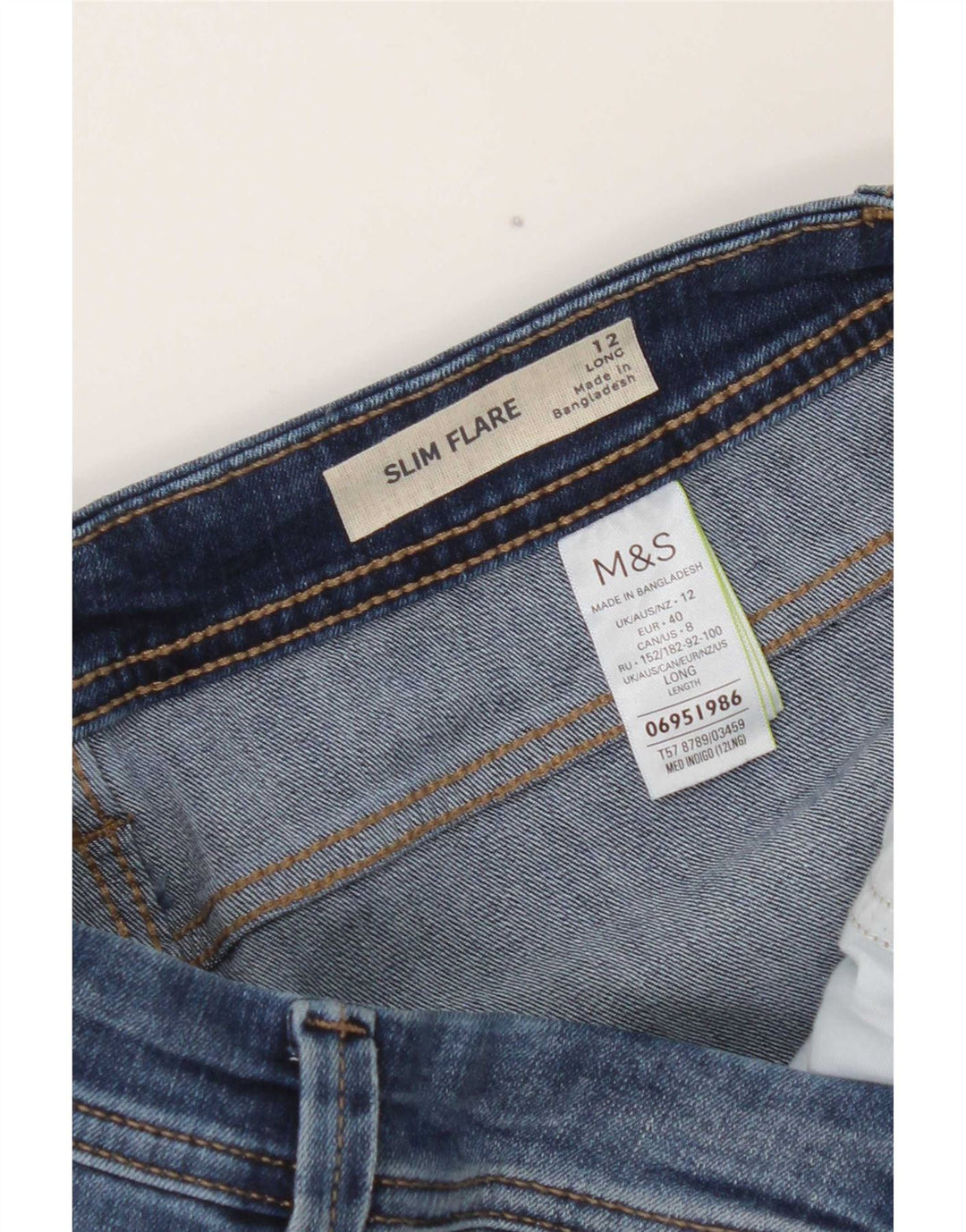Marks & Spencer Blugi lungi și evazați pentru femei UK 12 Medium W28 L32 Albastru