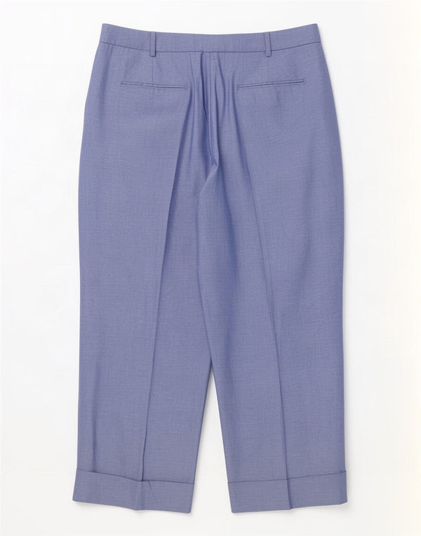 Pantaloni de costum pentru femei Marks & Spencer cu picioare largi UK 18 XL W38 L27 in albastru