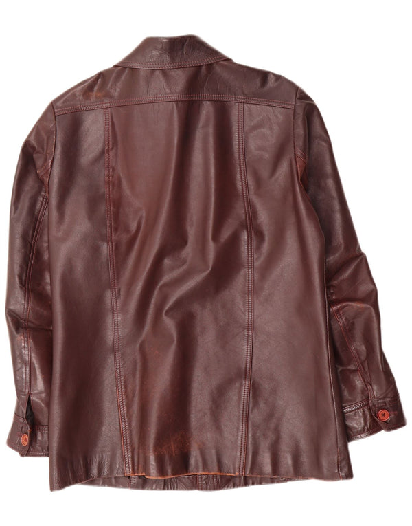 Jachetă de piele vintage pentru bărbați UK 38 Medium Maroon
