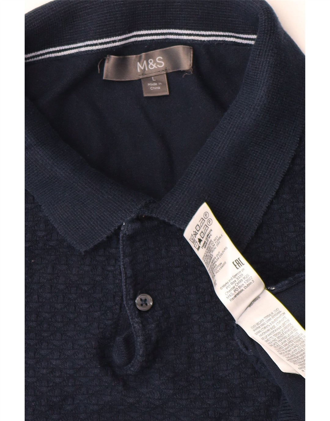 MARKS & SPENCER Pulover pentru bărbați cu gât rulat din bumbac mare, albastru bleumarin