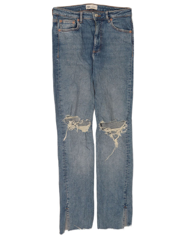 Blugi slim pentru femei Distressed Zara EU 40 Medium L30 L31 Bumbac albastru