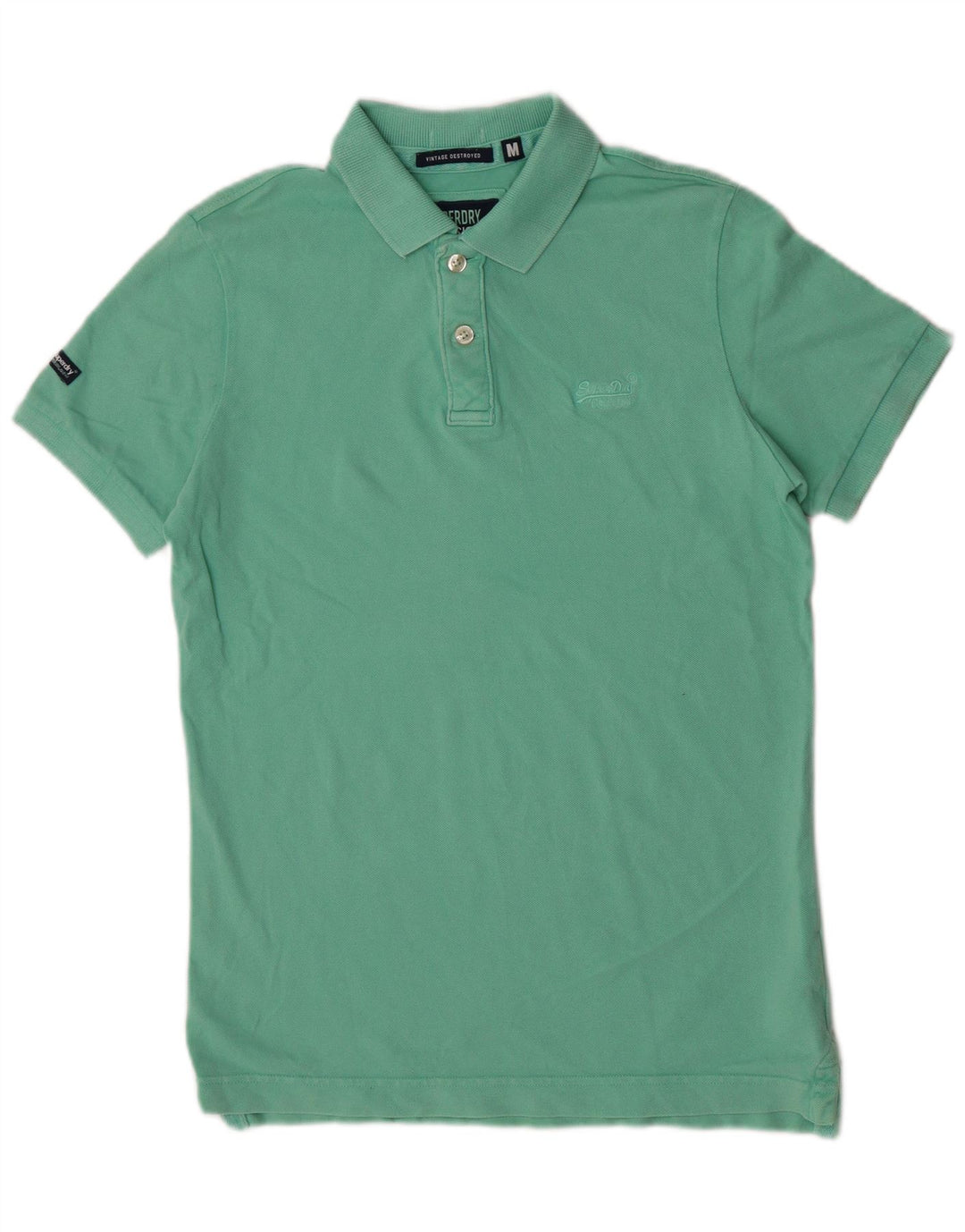 Tricou polo pentru bărbați Superdry, bumbac verde mediu clasic