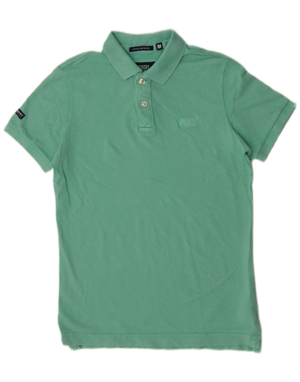 Tricou polo pentru bărbați Superdry, bumbac verde mediu clasic