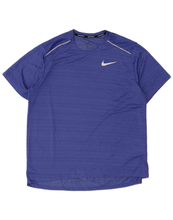 Tricou pentru bărbați Nike Dri Fit Top XL poliester cu dungi albastre