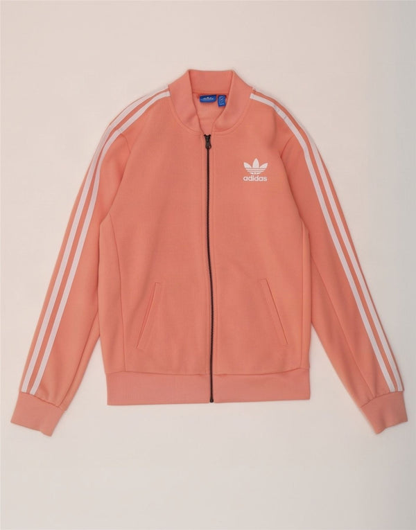 Jachetă de top pentru trening supradimensionată pentru femei Adidas UK 8 Small Pink