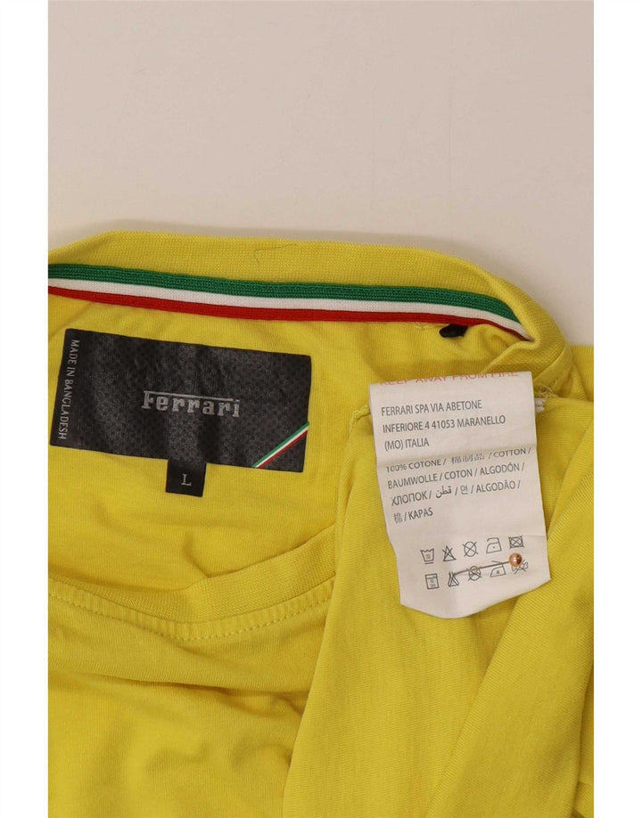 Tricou Ferrari pentru bărbați Top mare din bumbac galben