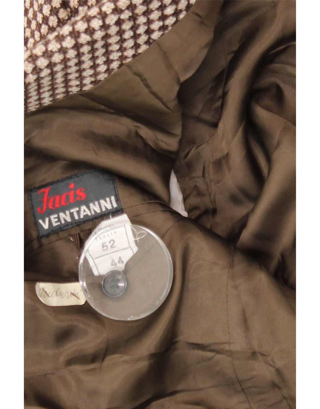 VENTANNI Jachetă pentru bărbați cu 3 nasturi IT 52 XL Maro Geometric
