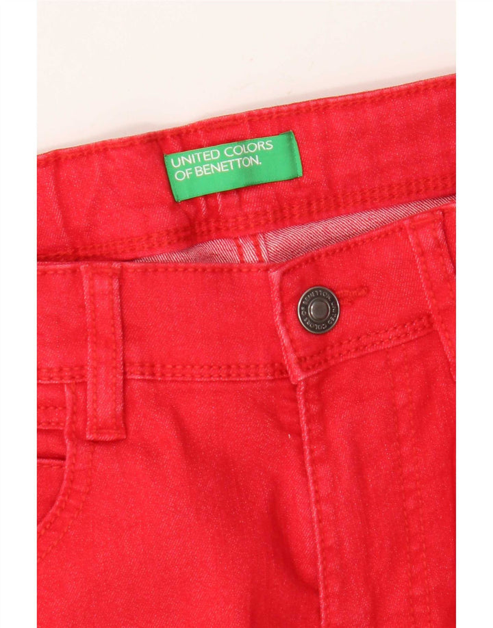 Pantaloni scurți din blugi Benetton pentru băieți 15-16 ani W29 roșu