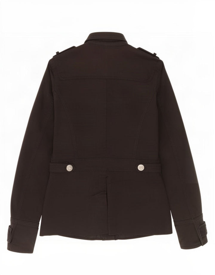 Massimo Dutti jachetă militară pentru femei UK 10 mic bumbac negru