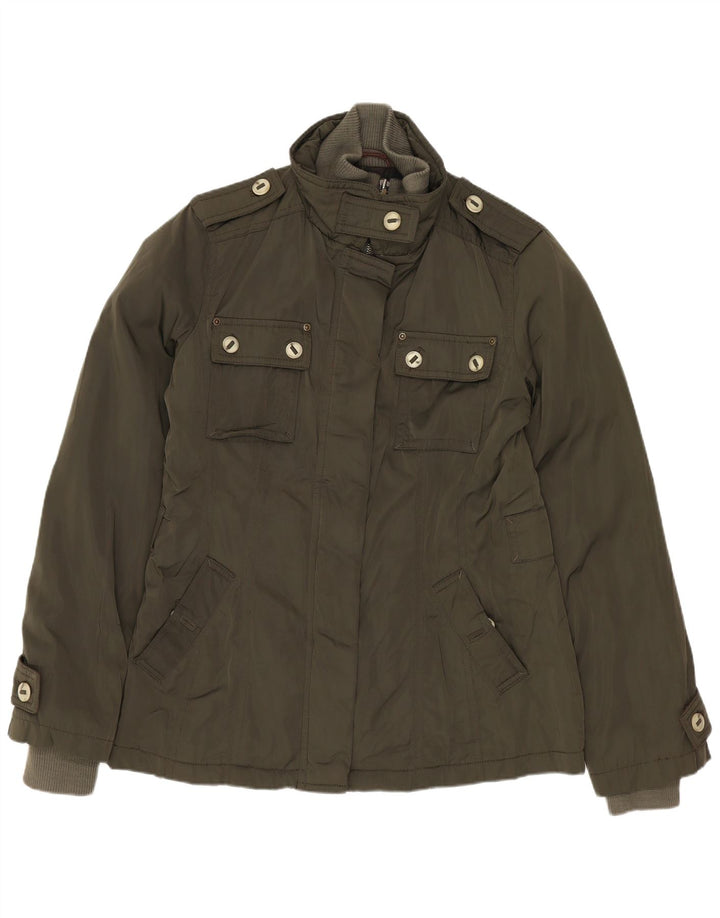 Jachetă militară pentru femei MASSIMO DUTTI UK 14 Medium Kaki Poliester