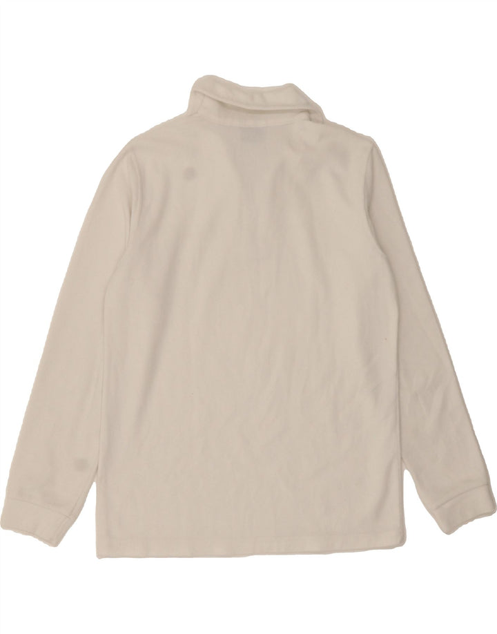 CHAMPION Womens Oversized Zip Neck Fleece Jumper UK 10 Small White Vintage Champion and Second-Hand Champion from Messina Hembry 