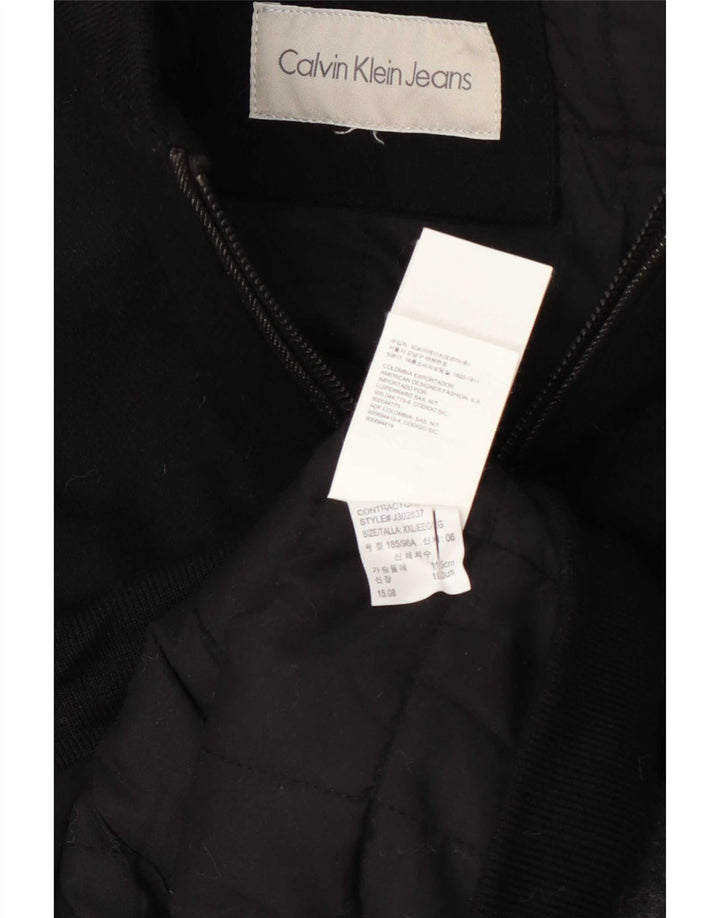 Jachetă Bomber Calvin Klein pentru bărbați UK 44 2XL Lână neagră color bloc