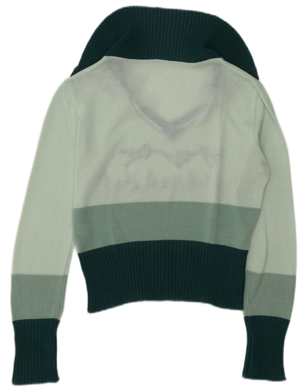 Pulover vintage pentru femei cu grafic polo cu gât, UK 14, verde mediu