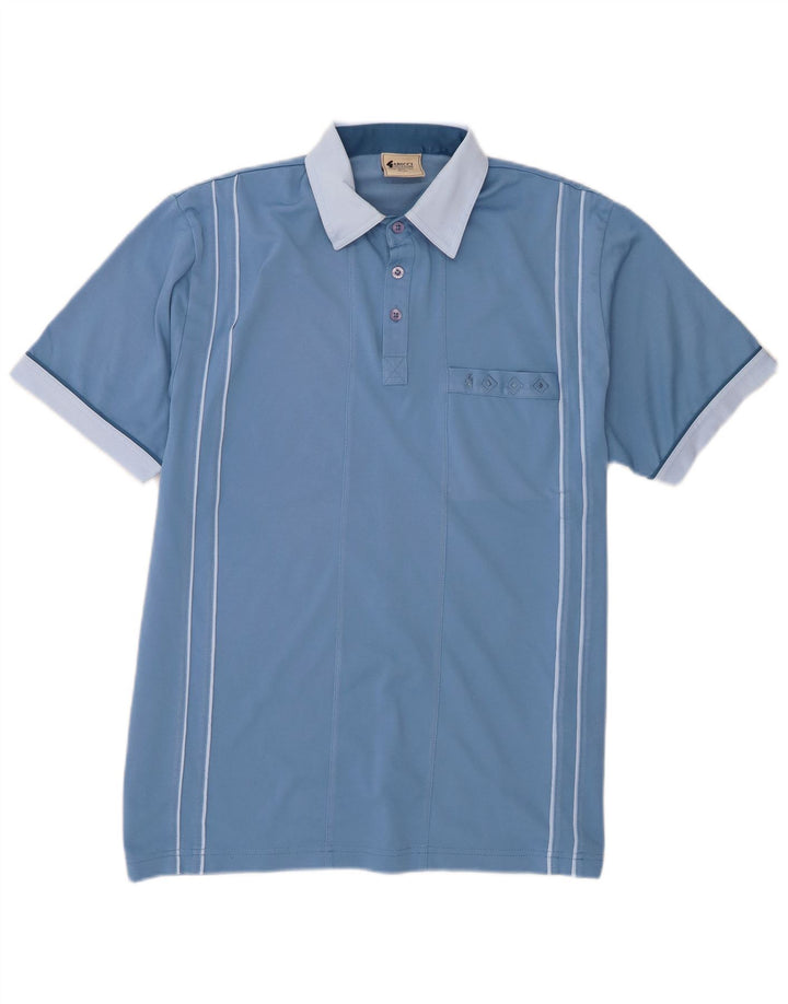 Cămașă polo Gabicci pentru bărbați, bumbac colorblock albastru mediu