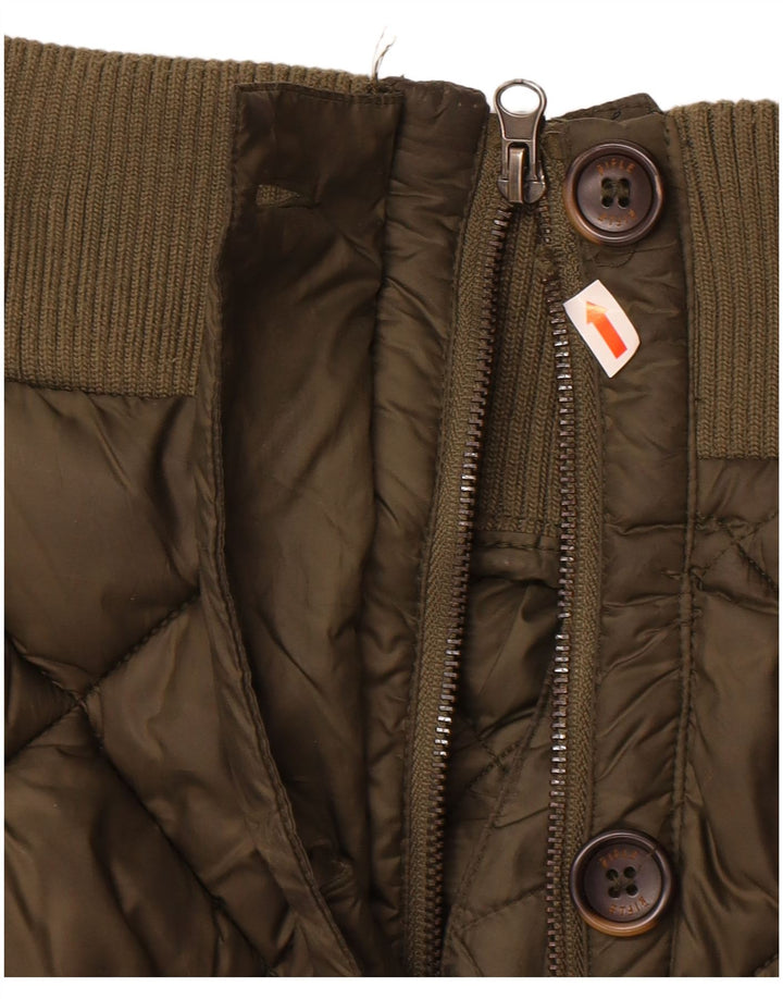RIFLE Mens Padded Jacket UK 42 XL Khaki Polyester