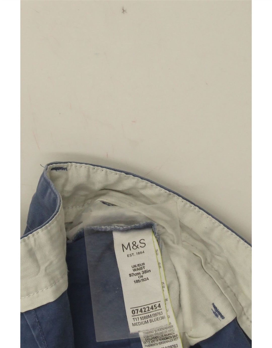 Pantaloni scurți chino pentru bărbați Marks & Spencer W38 XL, bumbac albastru