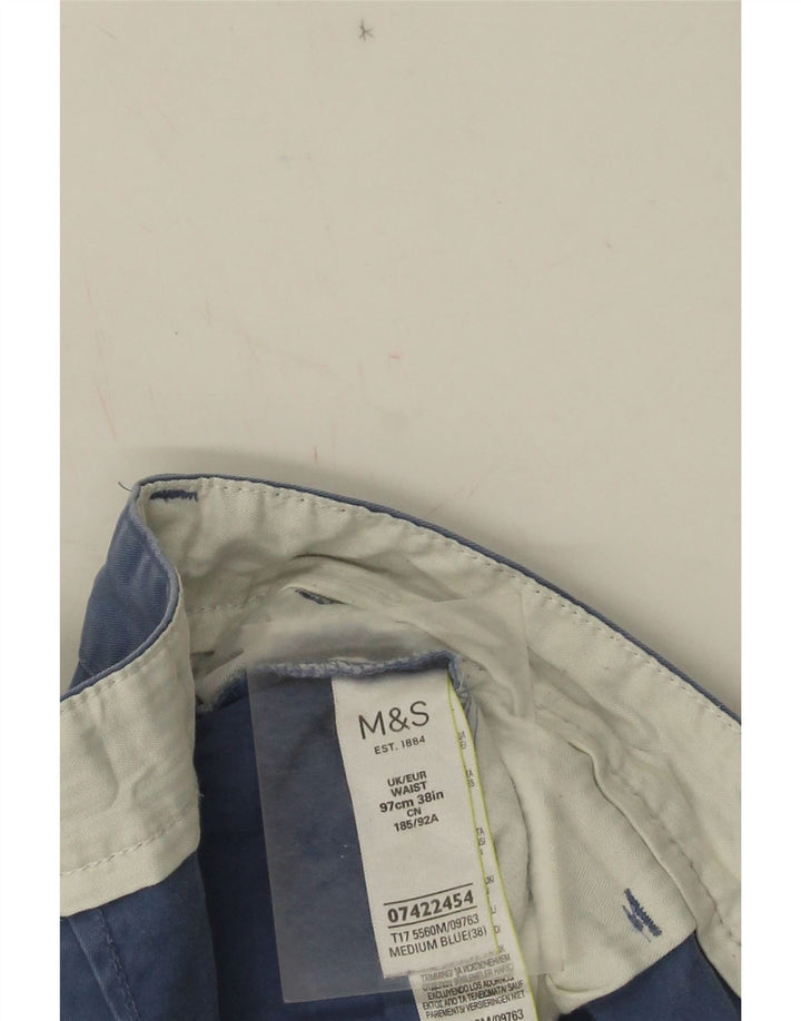 Pantaloni scurți chino pentru bărbați Marks & Spencer W38 XL, bumbac albastru