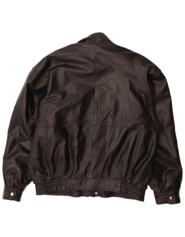 Jachetă de piele vintage pentru bărbați UK 40, mare, neagră