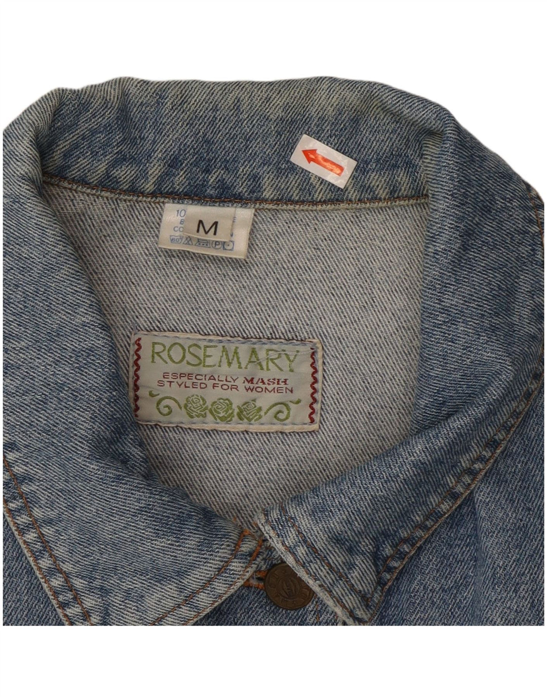 Jachetă de denim crop pentru femei ROSEMARY UK 14, bumbac albastru mediu