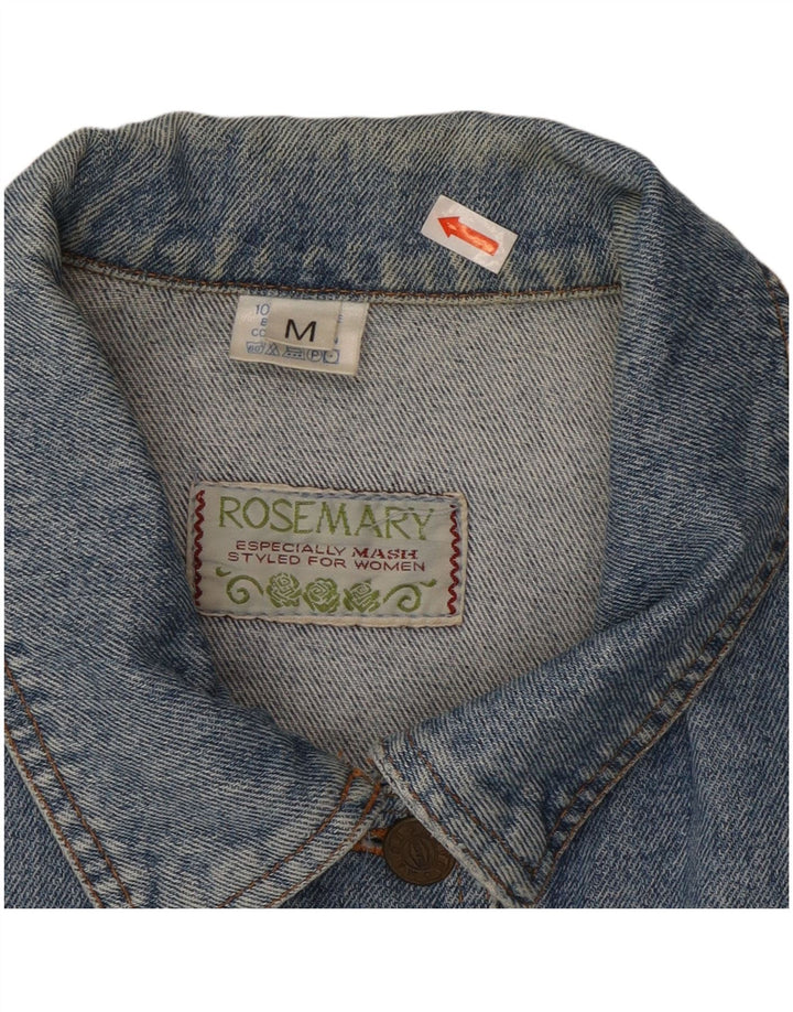 Jachetă de denim crop pentru femei ROSEMARY UK 14, bumbac albastru mediu
