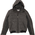 Jachetă căptușită cu glugă pentru bărbați X-Cape UK 42 XL Lână virgină în spina de pește gri