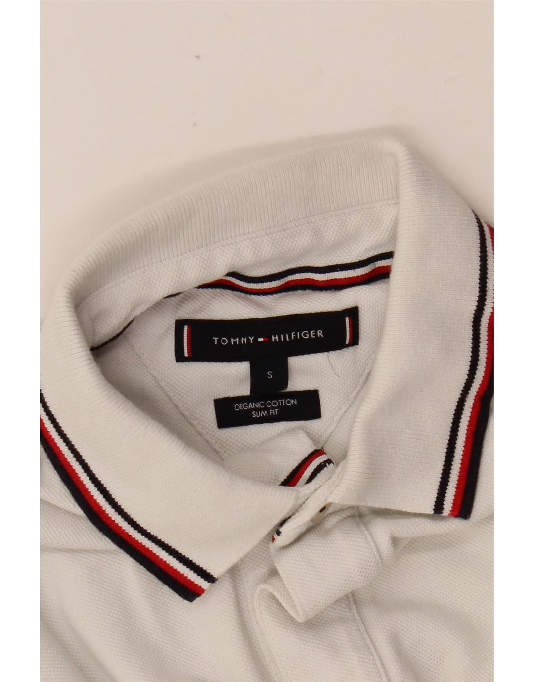 TOMMY HILFIGER Cămașă Polo Slim Fit pentru bărbați, alb mic