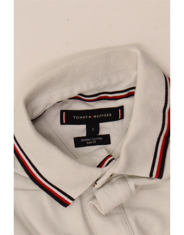 TOMMY HILFIGER Cămașă Polo Slim Fit pentru bărbați, alb mic