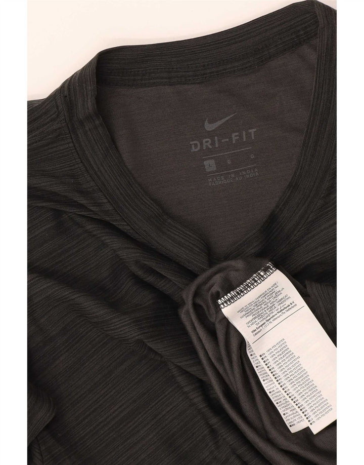 Tricou pentru bărbați Nike Dri Fit Top mare din poliester cu dungi negre