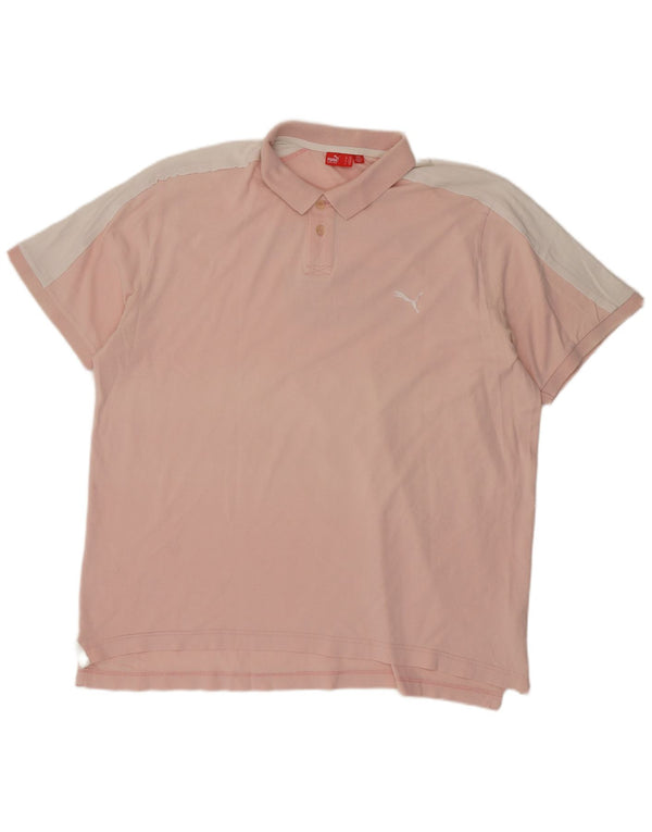 Tricou polo Puma pentru bărbați, 2XL, bumbac color bloc de culoare roz