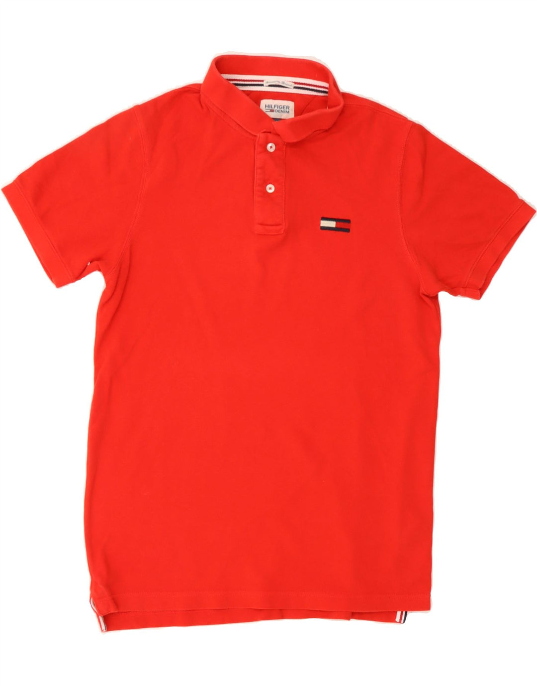 TOMMY HILFIGER Mens Polo Shirt Large Red Cotton Vintage Tommy Hilfiger and Second-Hand Tommy Hilfiger from Messina Hembry 
