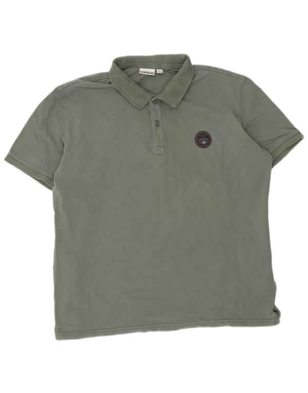 Tricou polo cu grafic Napapijri pentru bărbați, bumbac verde 2XL