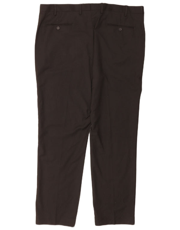 Pantaloni de costum pentru bărbați Marks & Spencer, cu ajustare normală, L40 L31, poliester negru