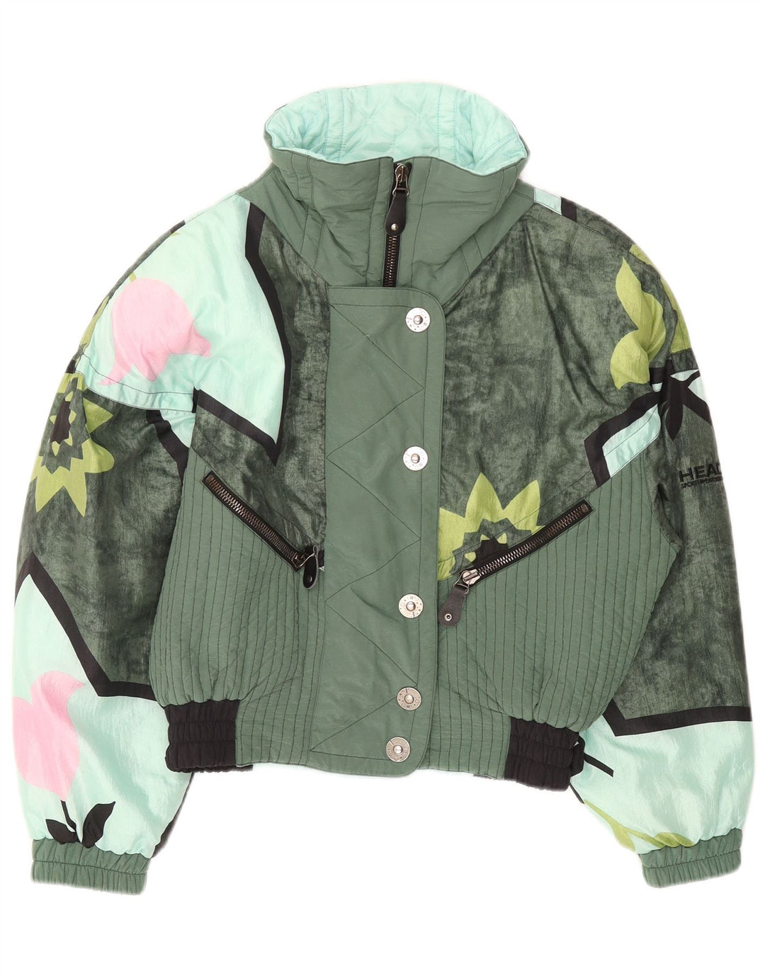 Jachetă Windbreaker Crop pentru femei HEAD UK 14 Medium Green Colorblock