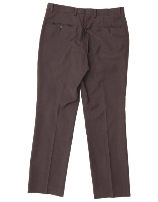 Pantaloni de costum drepți pentru bărbați CALVIN KLEIN IT 48 Medium L32 L30 Lână gri