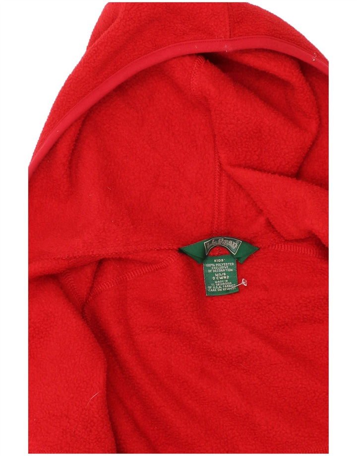 Jachetă fleece cu glugă L.L.Bean Boys 5-6 ani Poliester roșu mediu