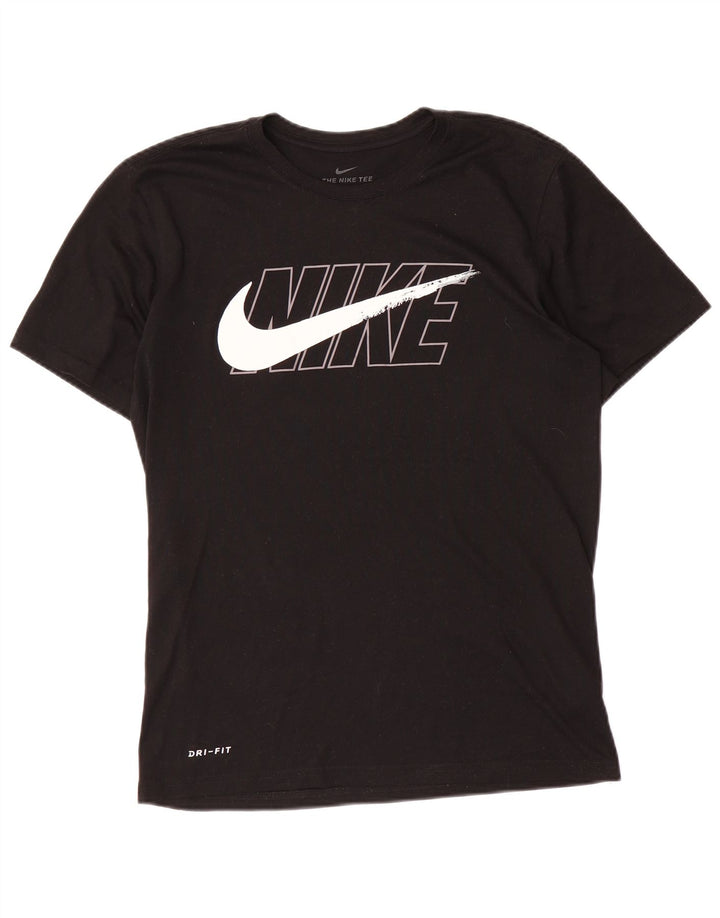 Tricou grafic Nike Dri Fit pentru bărbați Top mic poliester negru