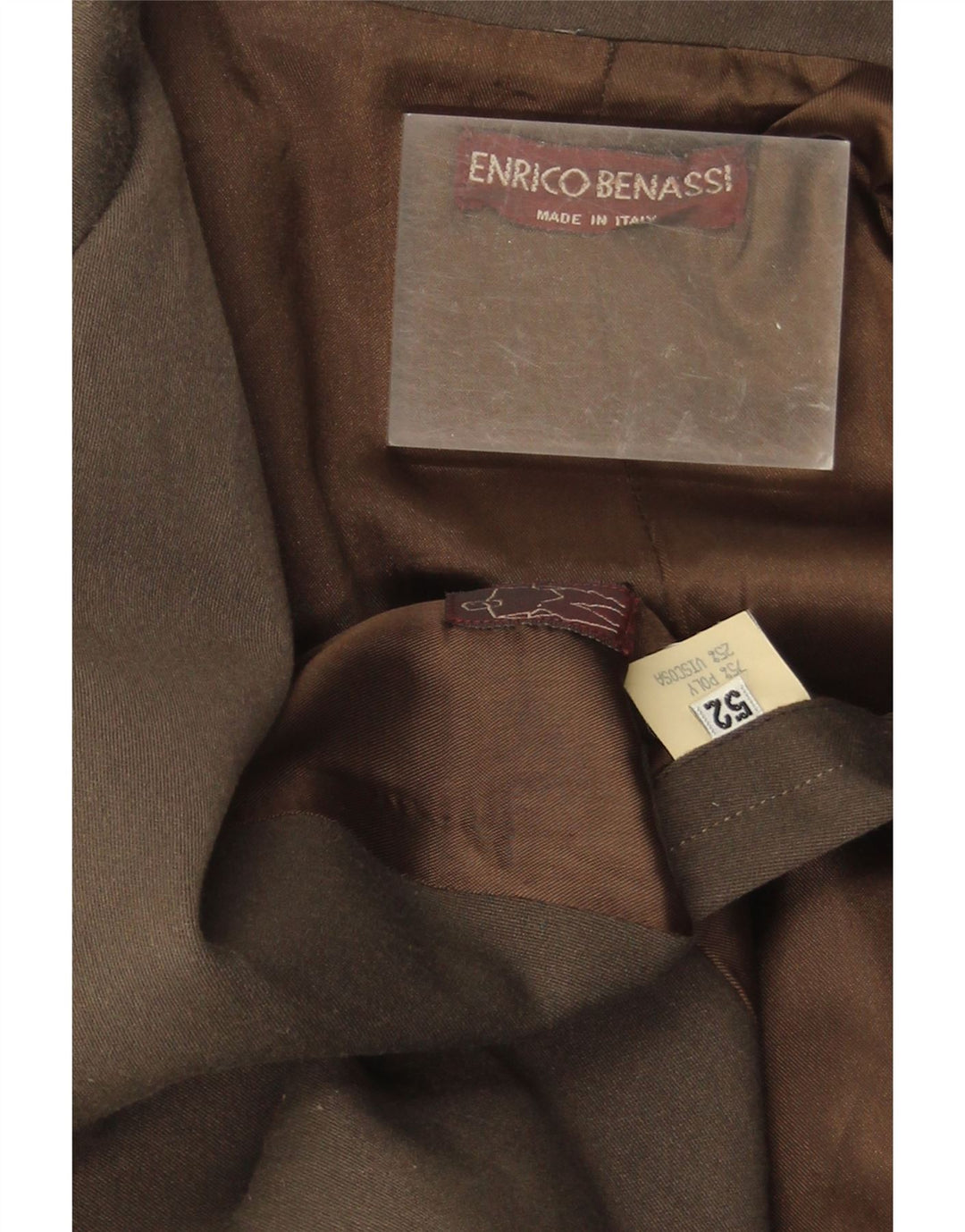 Jachetă vintage pentru bărbați cu două piepturi IT 52 XL poliester maro